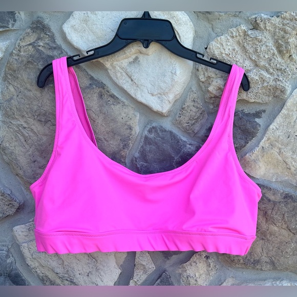 SKIMS Other - Skims Swim Neon Pink Swim Top Stretchy Scoop Neck Plus Sz 4X Beach Pool Vacation